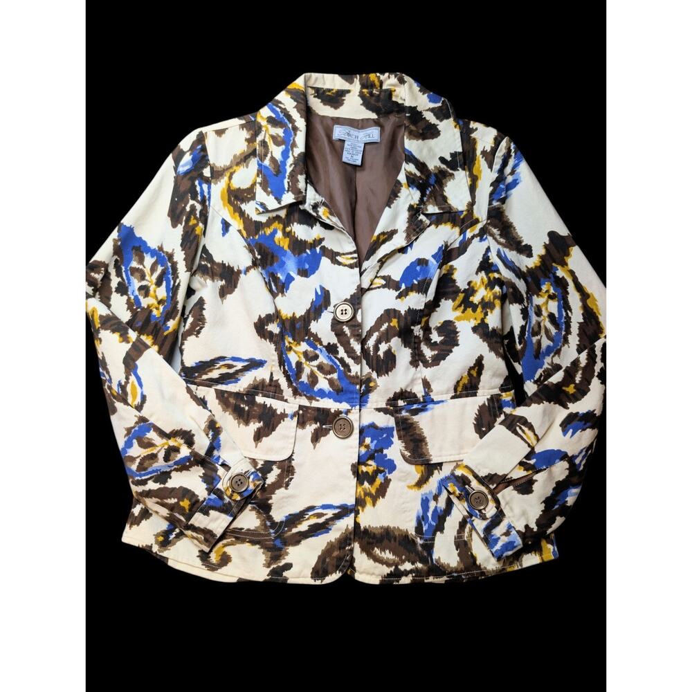 Birch Hill Womens Colorful Art to Wear Dressy Blazer Jacket Size M